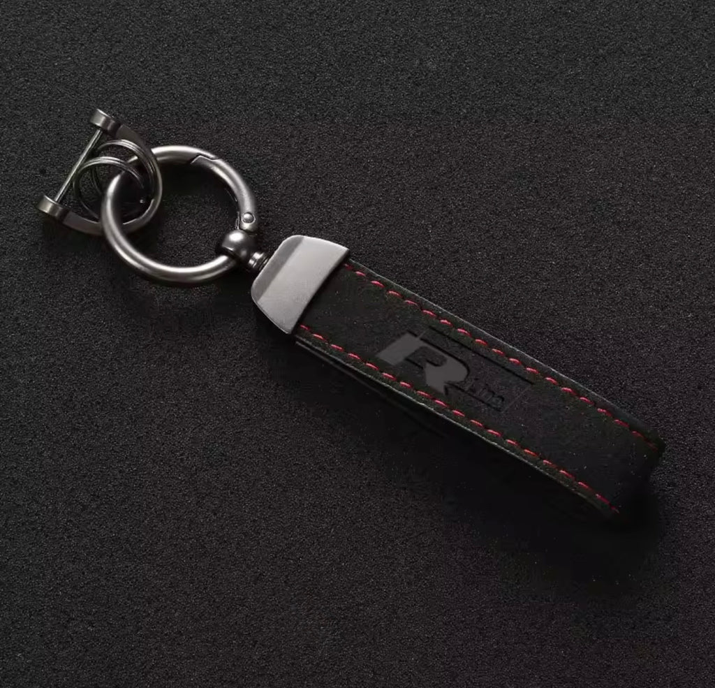 Suede Volkswagen R Line Badge Keychains