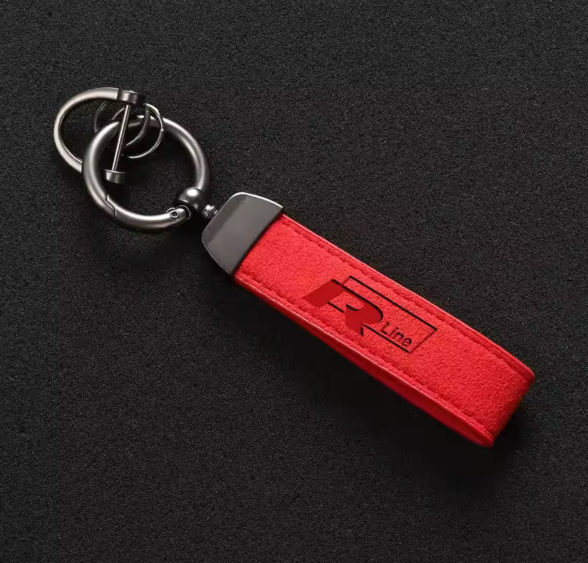 Suede Volkswagen R Line Badge Keychains