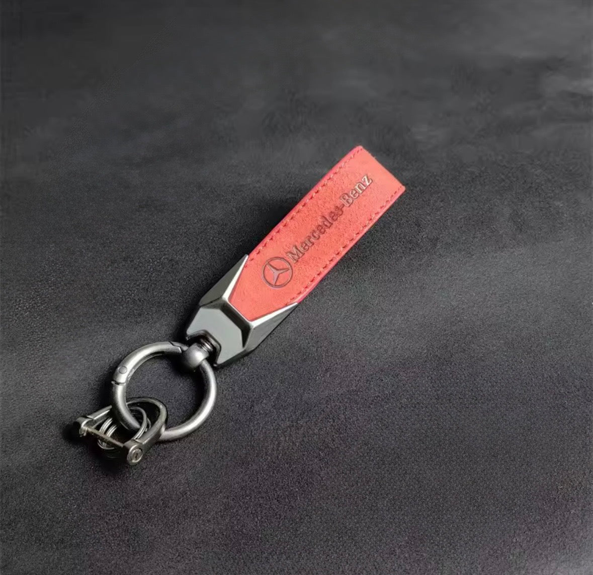 Suede Leather Mercedes-Benz Keyring