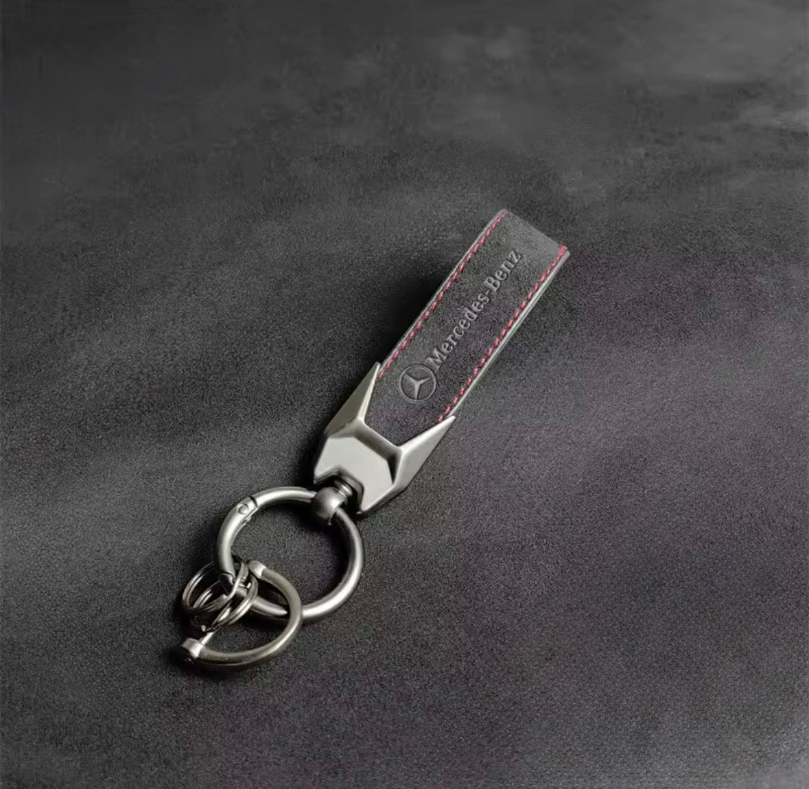 Suede Leather Mercedes-Benz Keyring