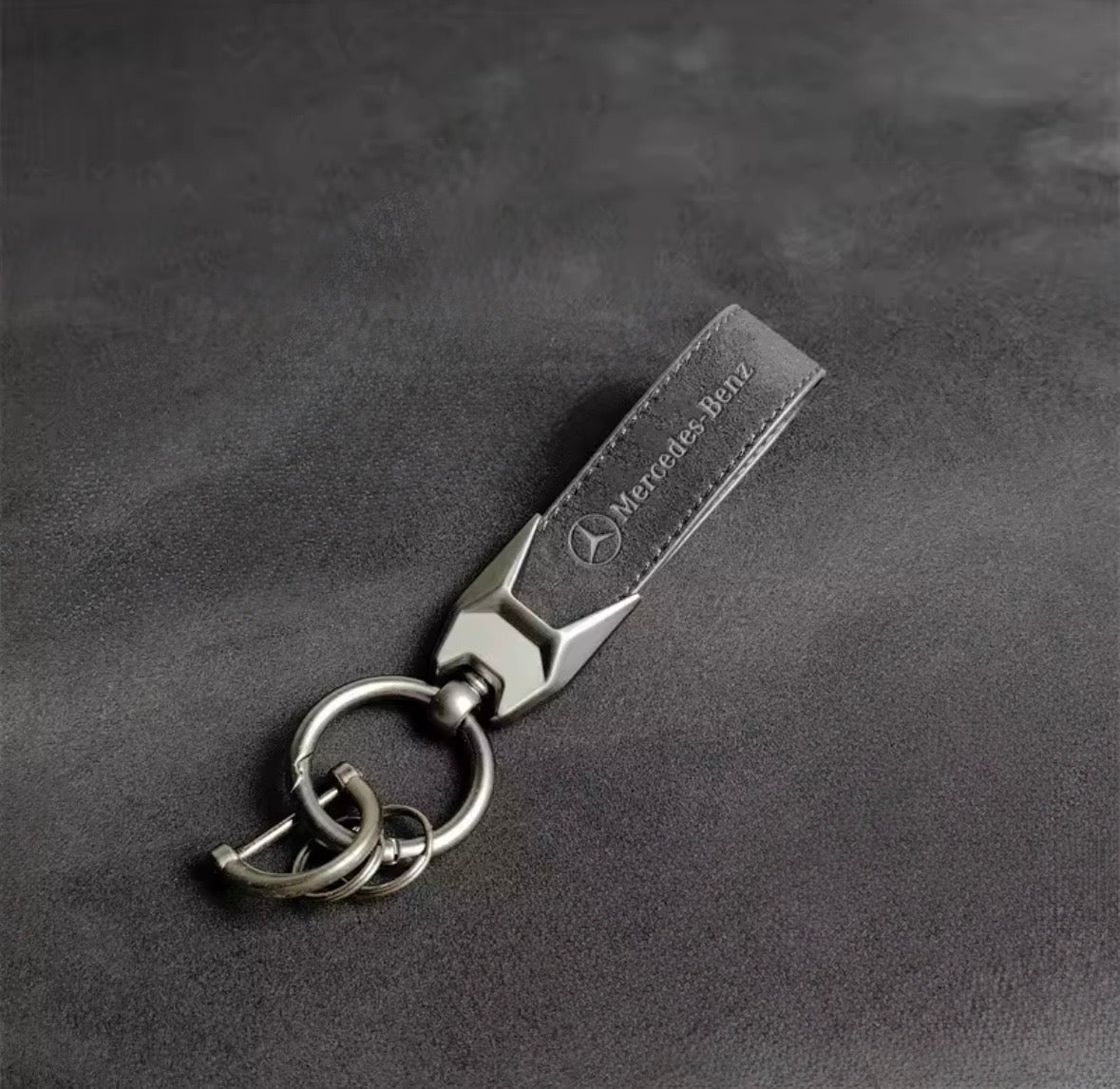 Suede Leather Mercedes-Benz Keyring