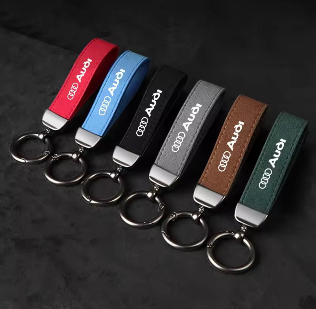 Suede Leather Audi Keyrings