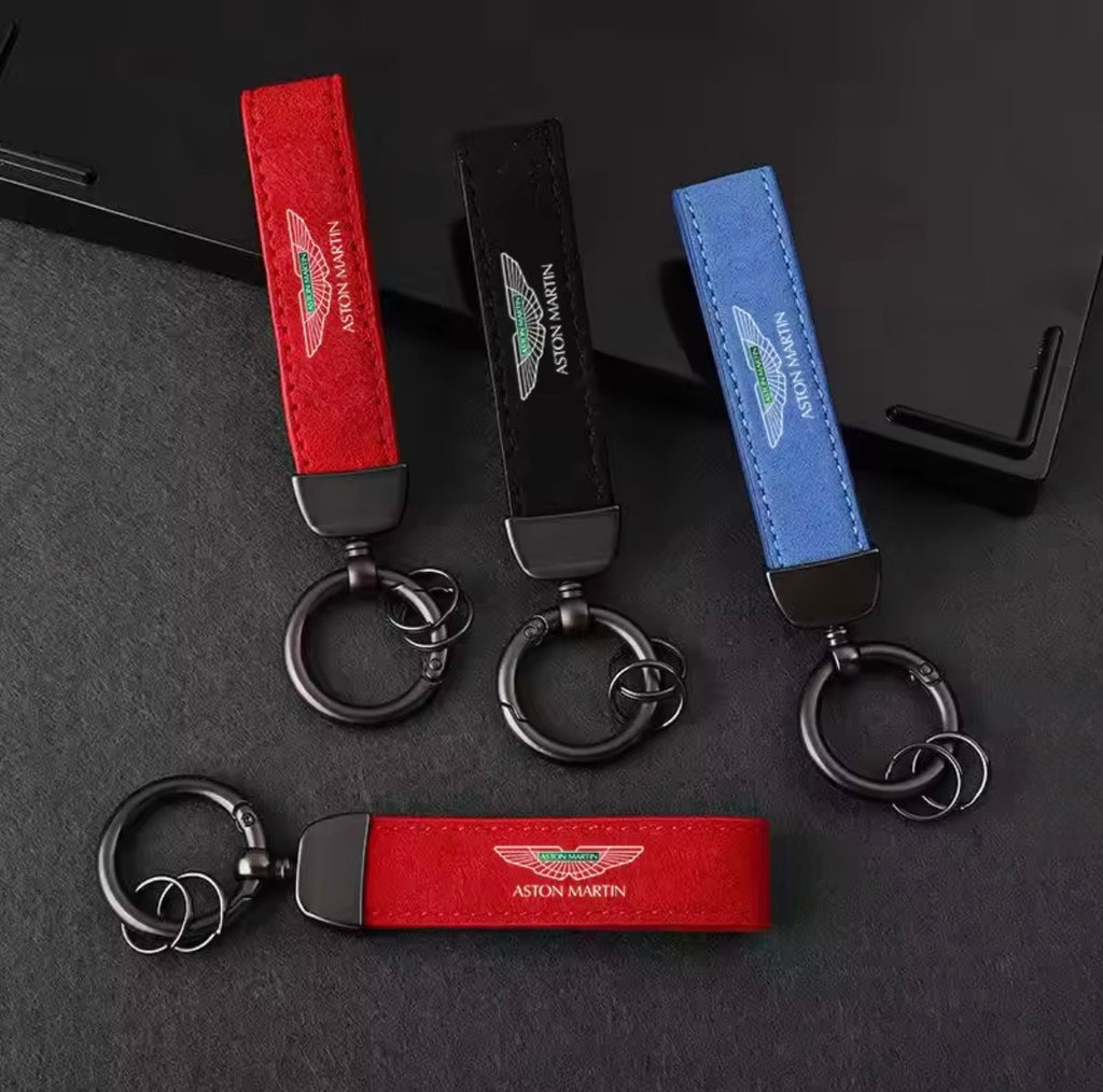 Suede Leather Aston Martin Keyrings