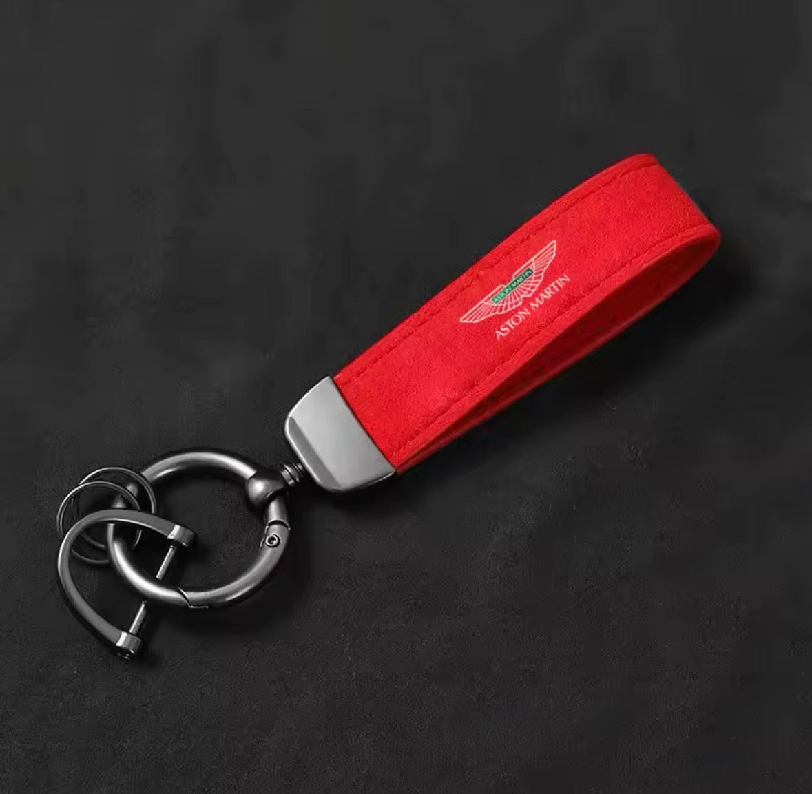 Suede Leather Aston Martin Keyrings