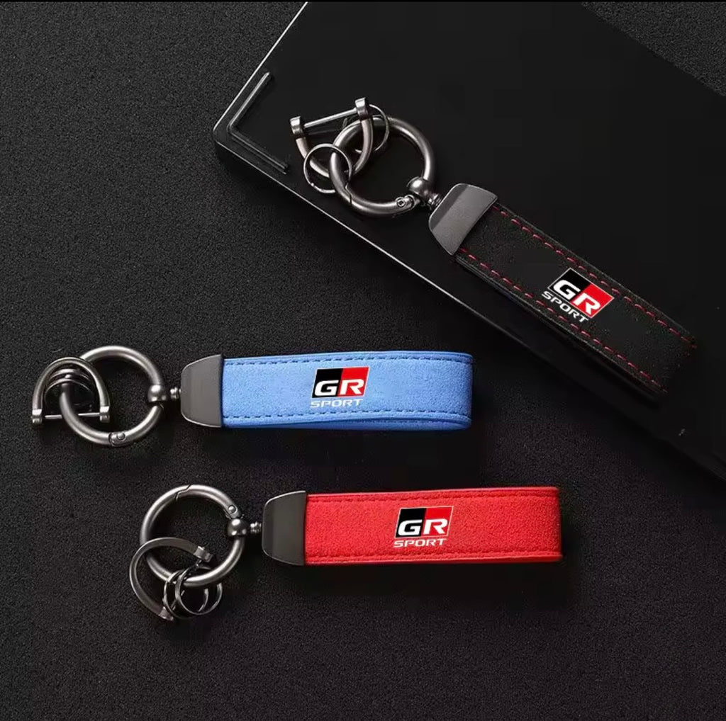 Suede leather Toyota GR Keyrings