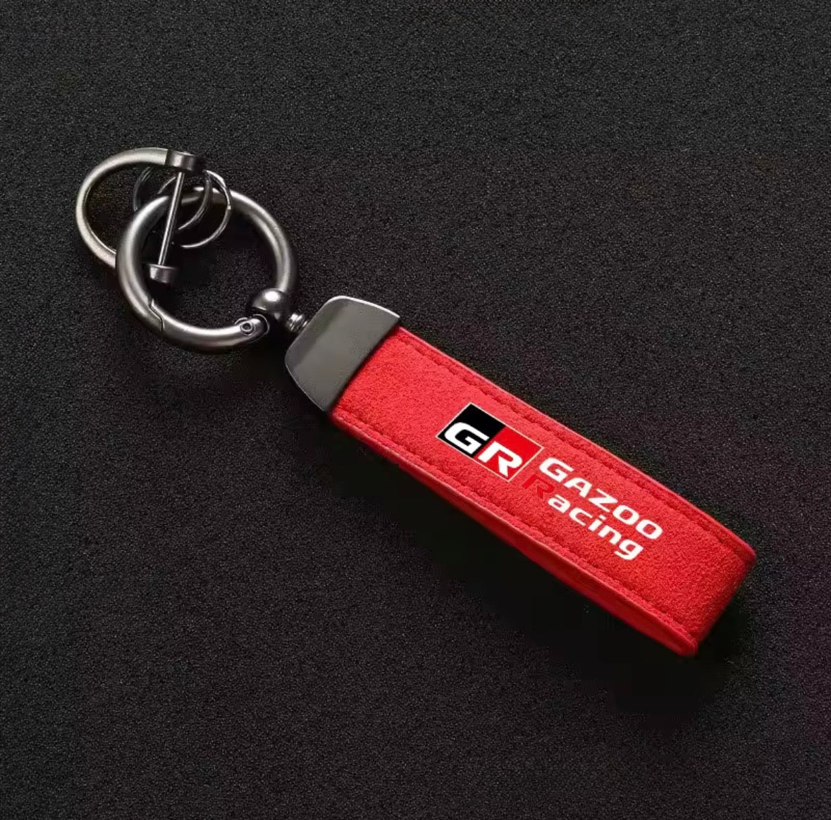 Suede leather Toyota GR Keyrings