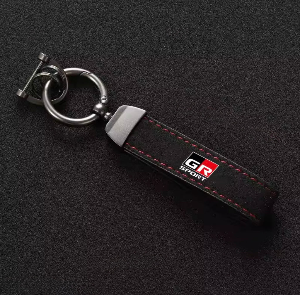Suede leather Toyota GR Keyrings