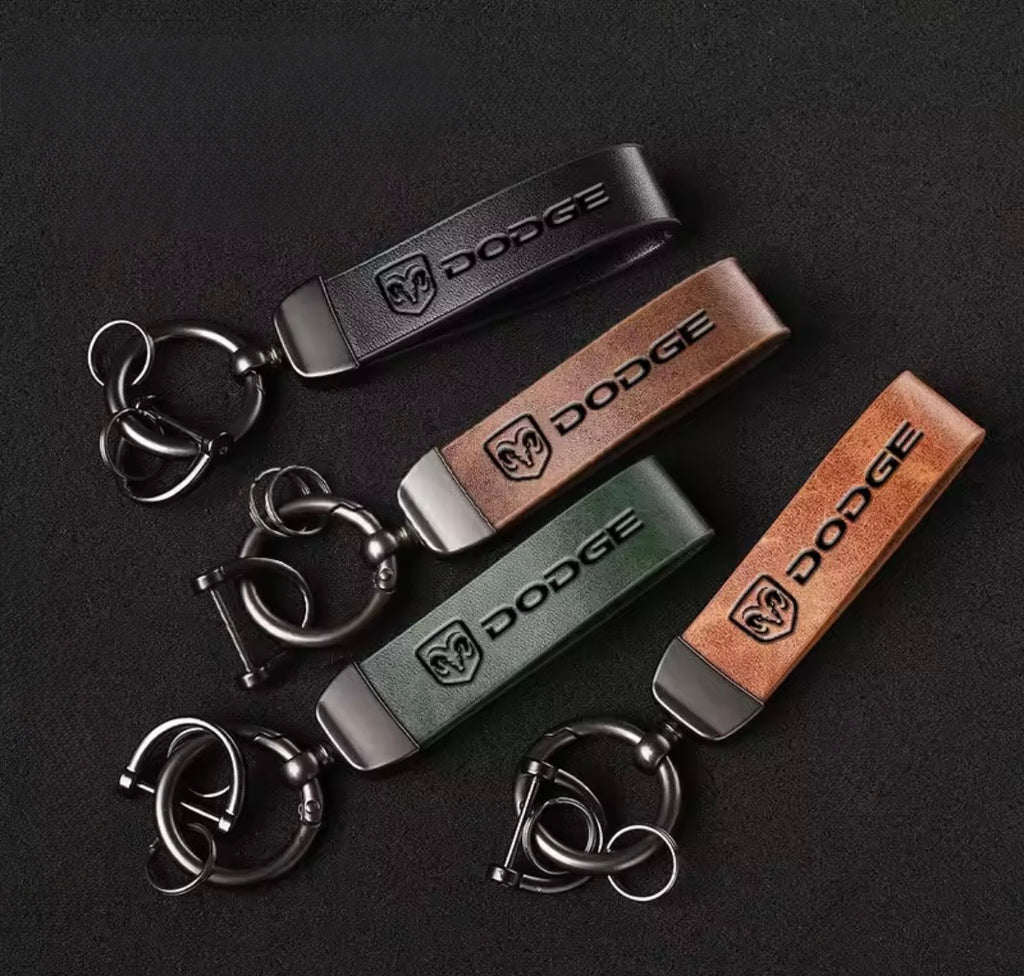 Leather Dodge Keyrings