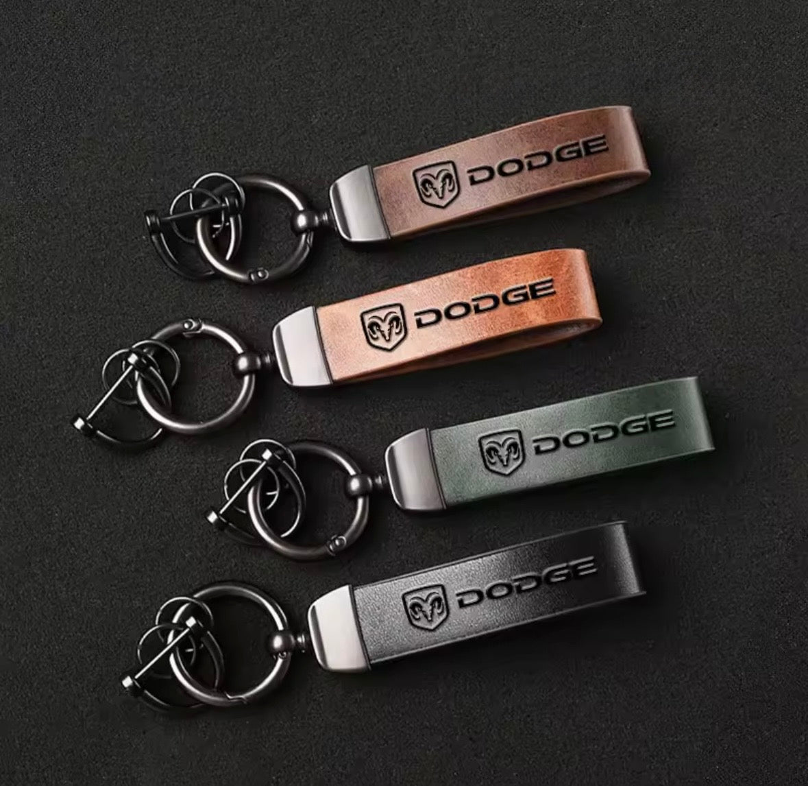 Leather Dodge Keyrings