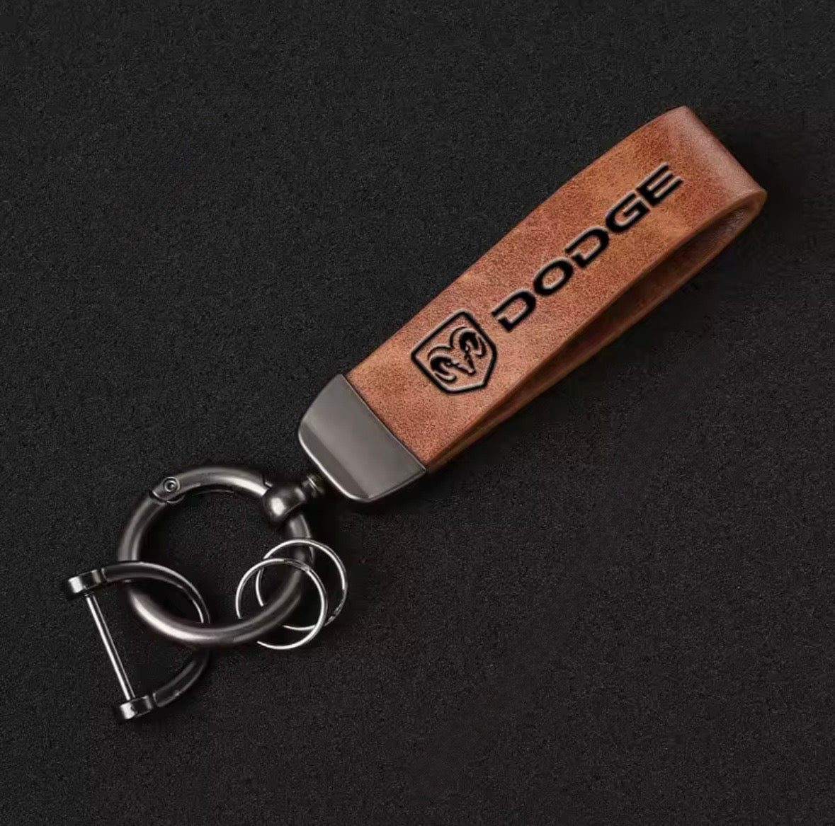 Leather Dodge Keyrings