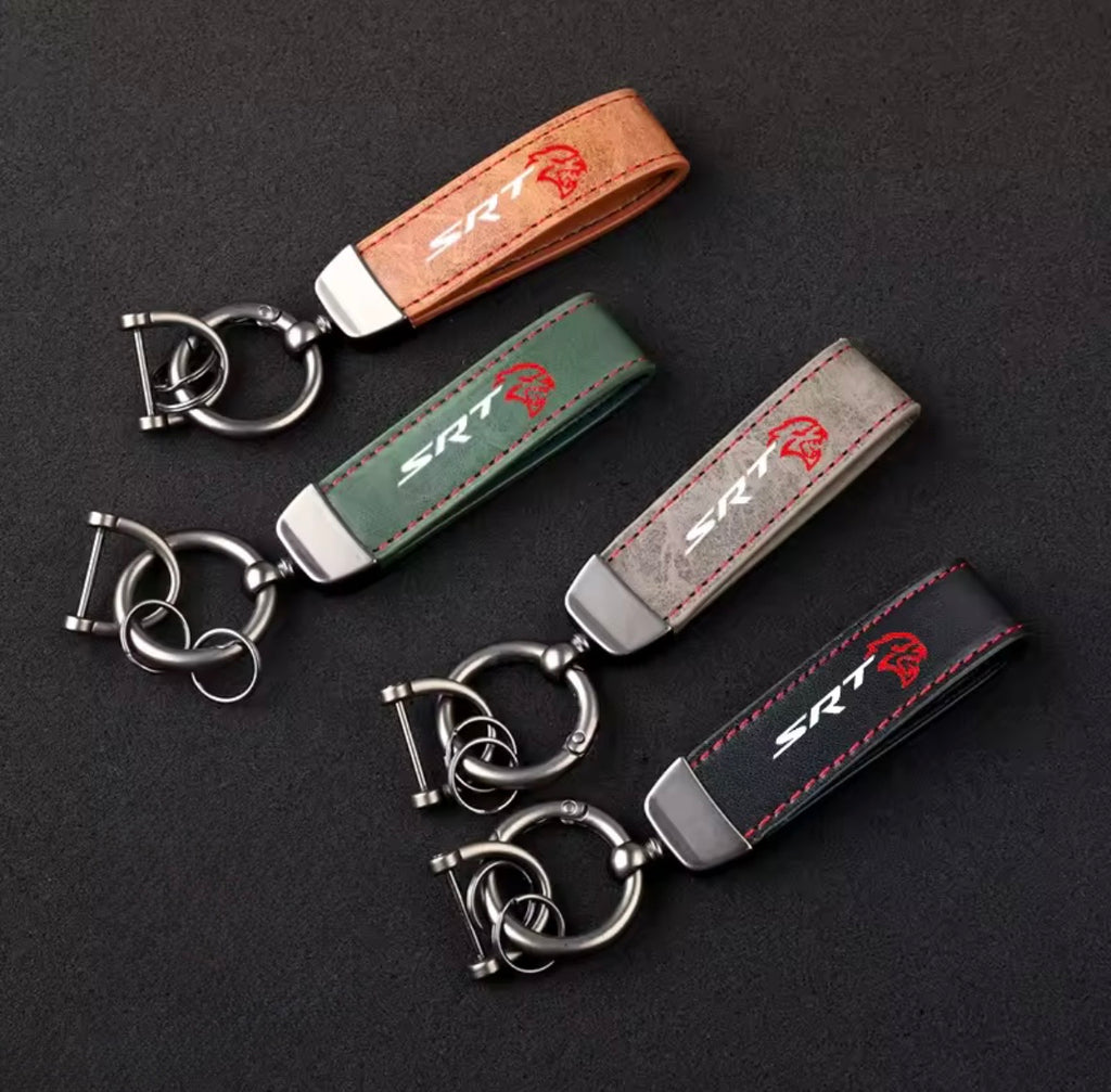 Leather Dodge SRT Keyrings