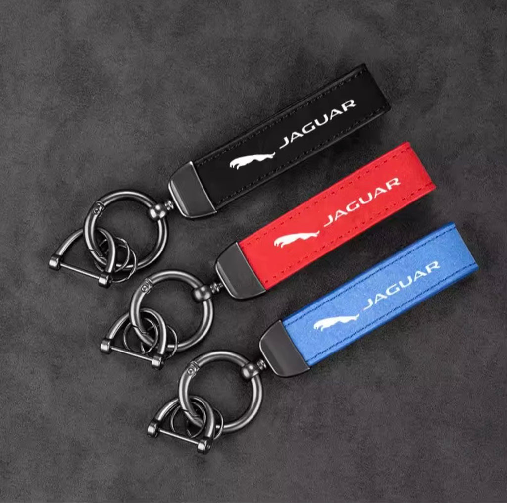 Suede Leather Jaguar Keyrings