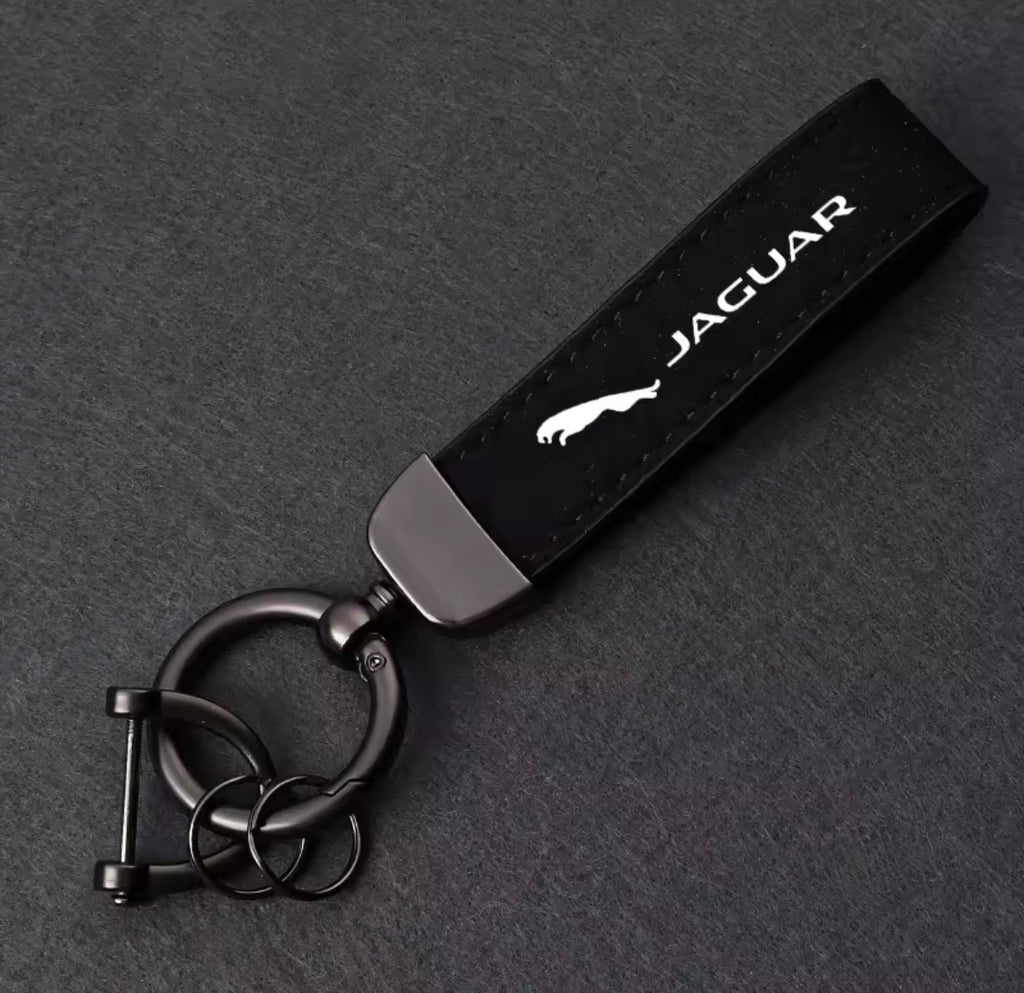 Suede Leather Jaguar Keyrings