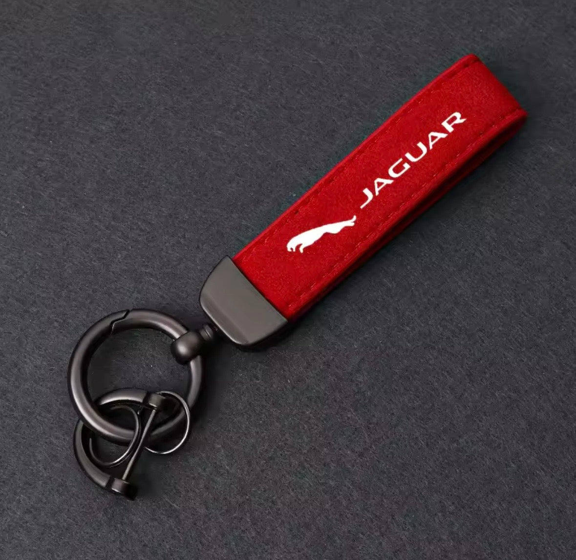 Suede Leather Jaguar Keyrings