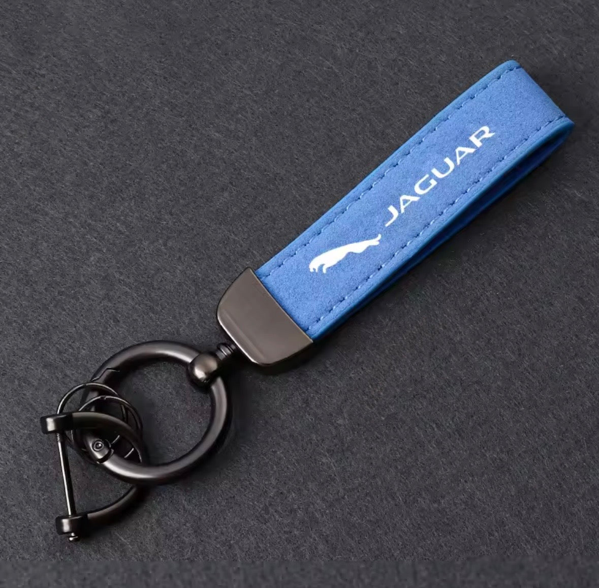 Suede Leather Jaguar Keyrings